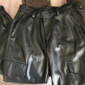 Young fabulous and broke jogger cargo faux leather pants in S